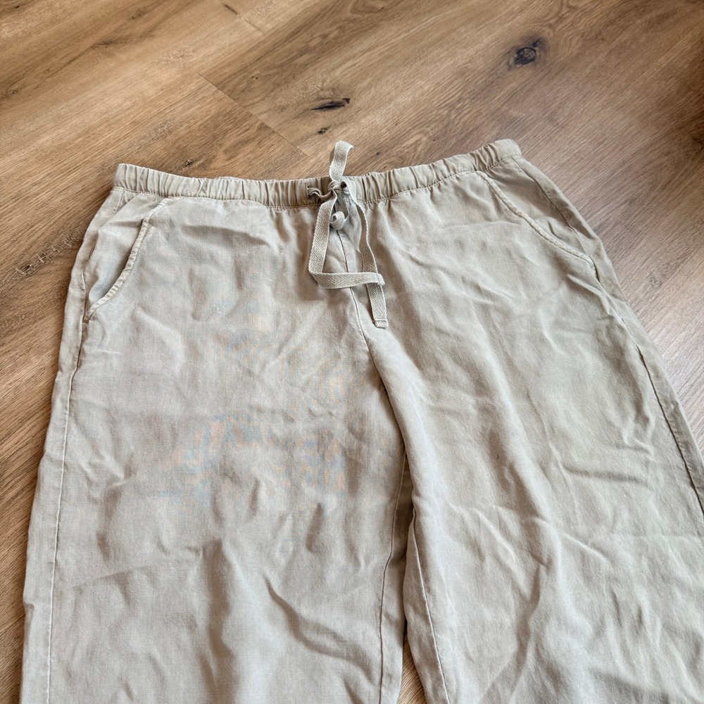 CLOTH & STONE Tencel Jogger‎ Pants Beige Elastic Waist Drawstring Pockets Size M - Picture 2 of 8
